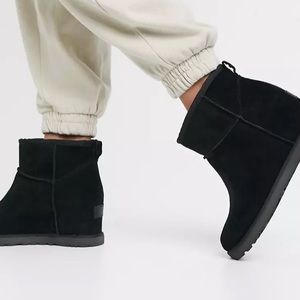 NEW UGG Classic Femme Mini wedge heel boots in black 5